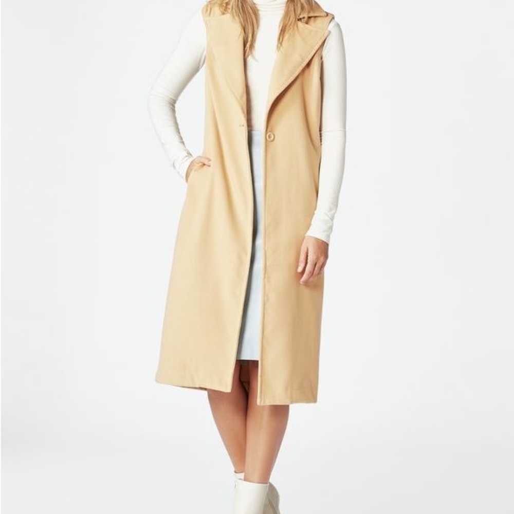 JustFab Faux Wool Duster Vest